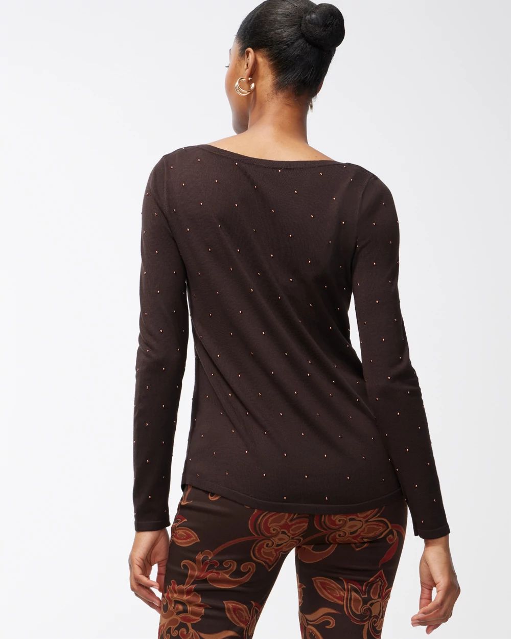 Spun Rayon Studded Pullover