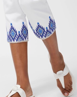 Boho Embellished Pull-On Capris