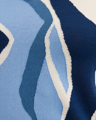 Spun Rayon Intarsia V-neck Pullover