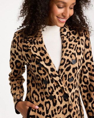 Cheetah Jacquard Sweater Blazer click to view larger image.