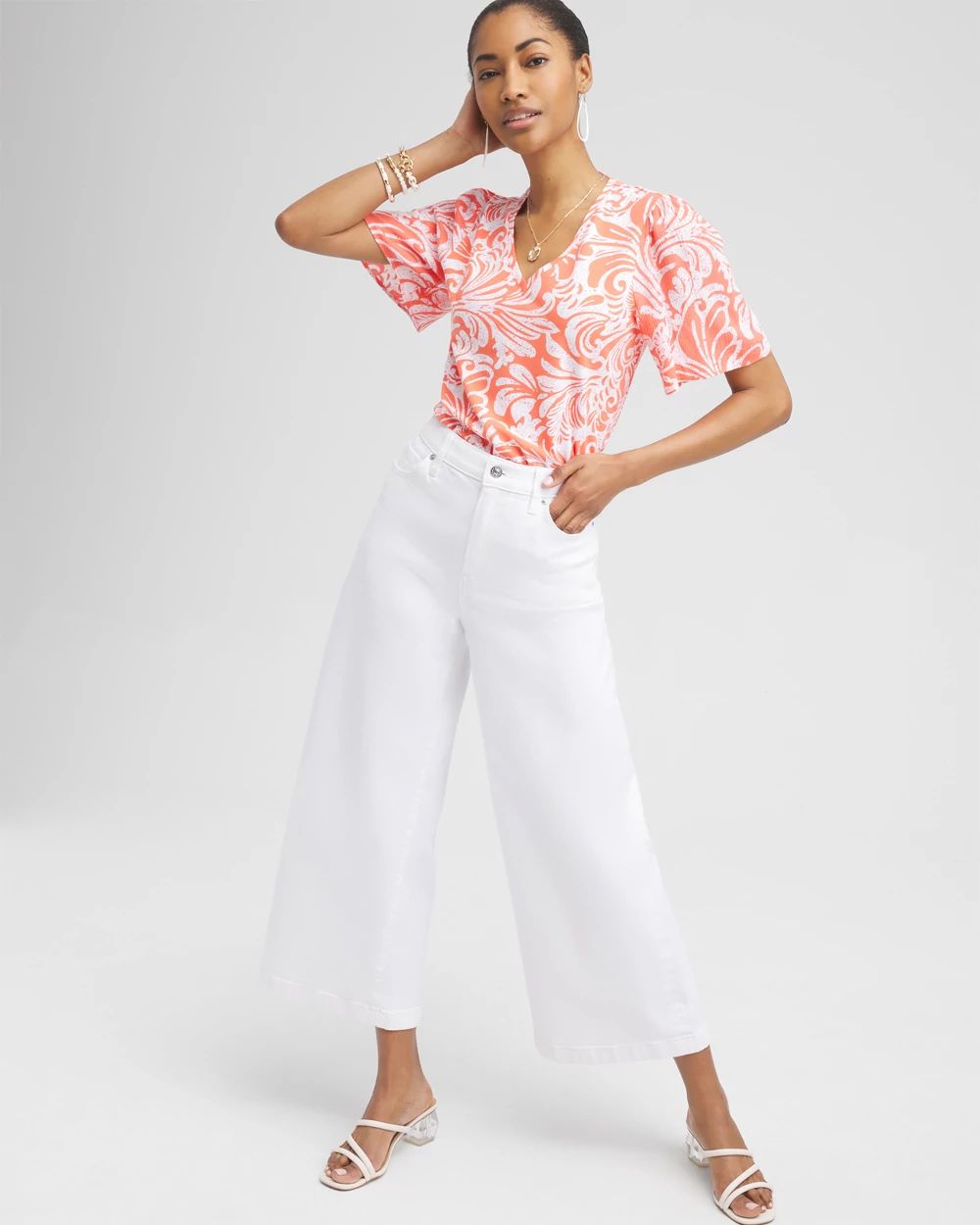 Paisley Gauze Flutter Sleeve Top
