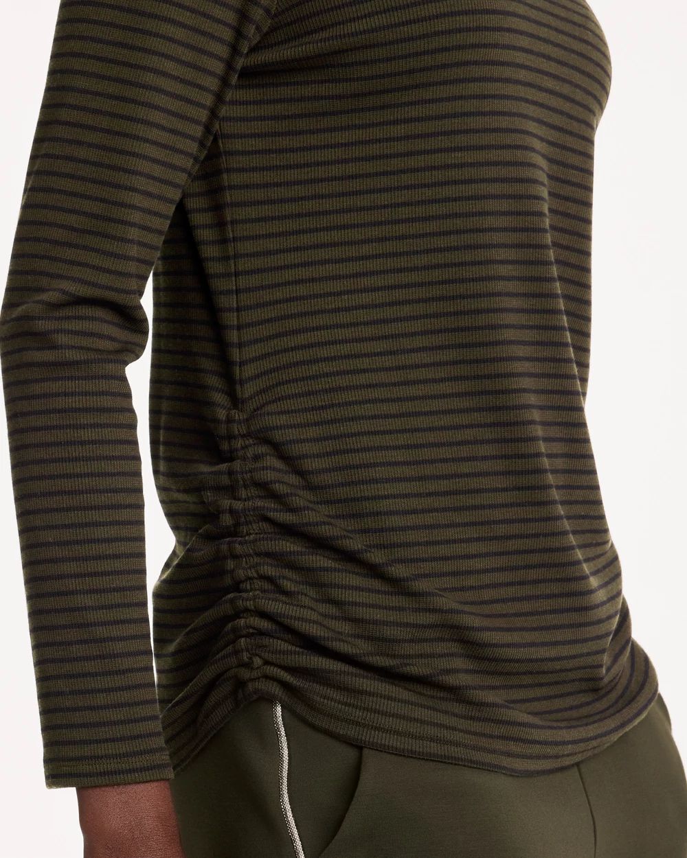 Zenergy® Knit Striped Ribbed Pullover click to view larger image.