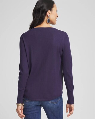 Long Sleeved Wildflower Intarsia Pullover click to view larger image.