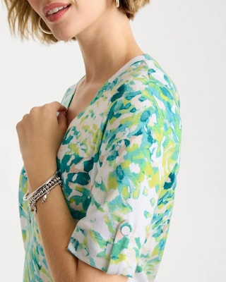 Pima Printed Elbow Sleeve Tee click to view larger image.