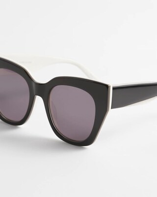 Black and White Cateye Sunglasses click to view larger image.