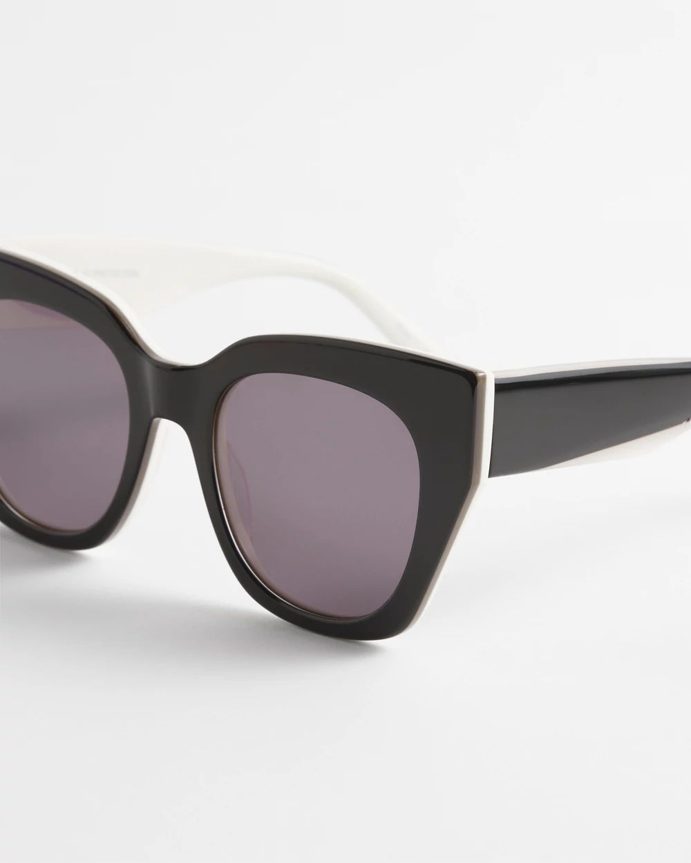 Black and White Cateye Sunglasses click to view larger image.