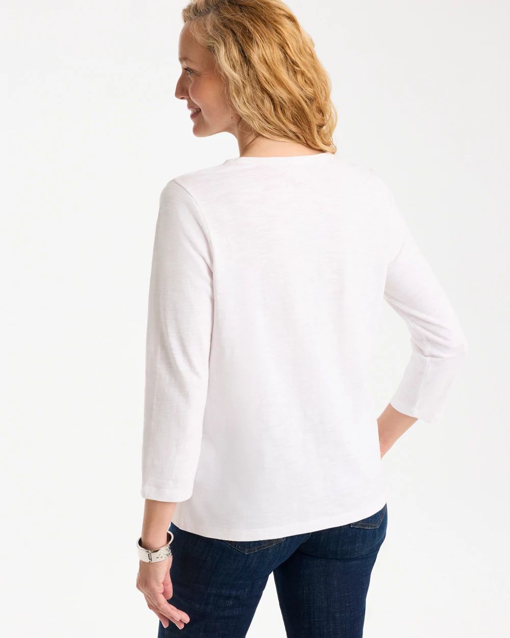 Cotton Slub Lace Applique Tee click to view larger image.