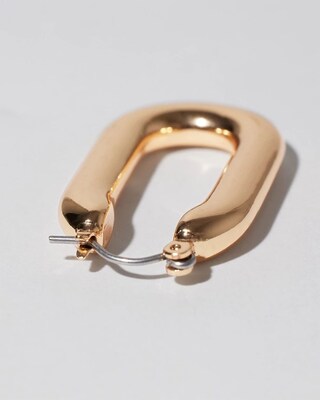 Gold Tone Oval Hoop Earrings