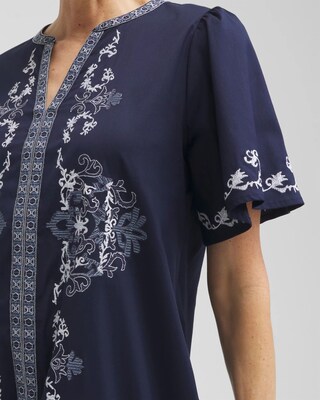Poplin Embroidered Maxi Dress