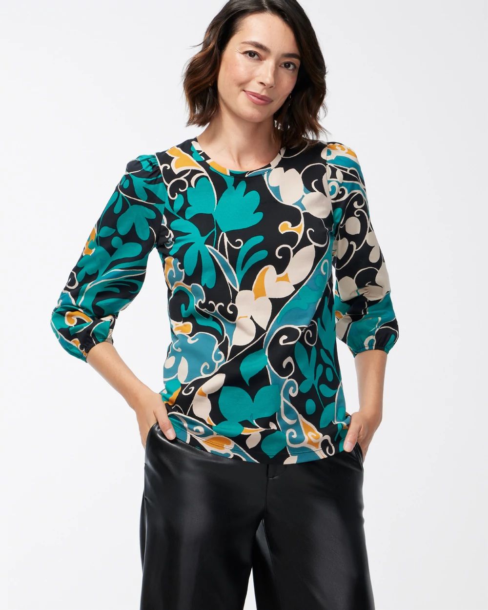 Mixed Floral Print Top