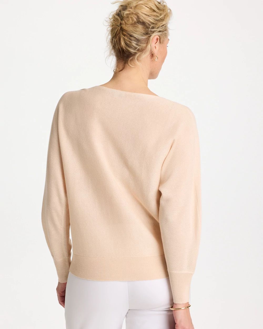 Embroidered 3/4 Sleeve Sweater