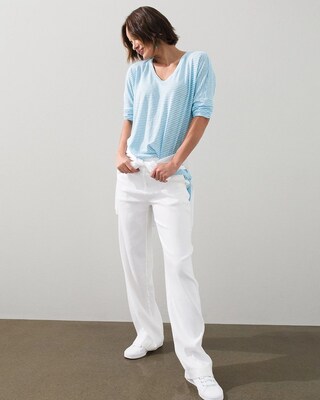 Linen Cool Striped Pullover Tunic