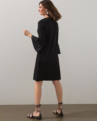 Split Neck Bell Sleeve Dress