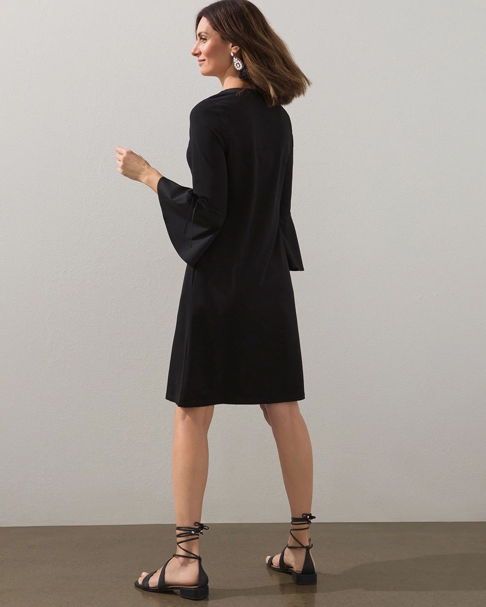 Split Neck Bell Sleeve Dress