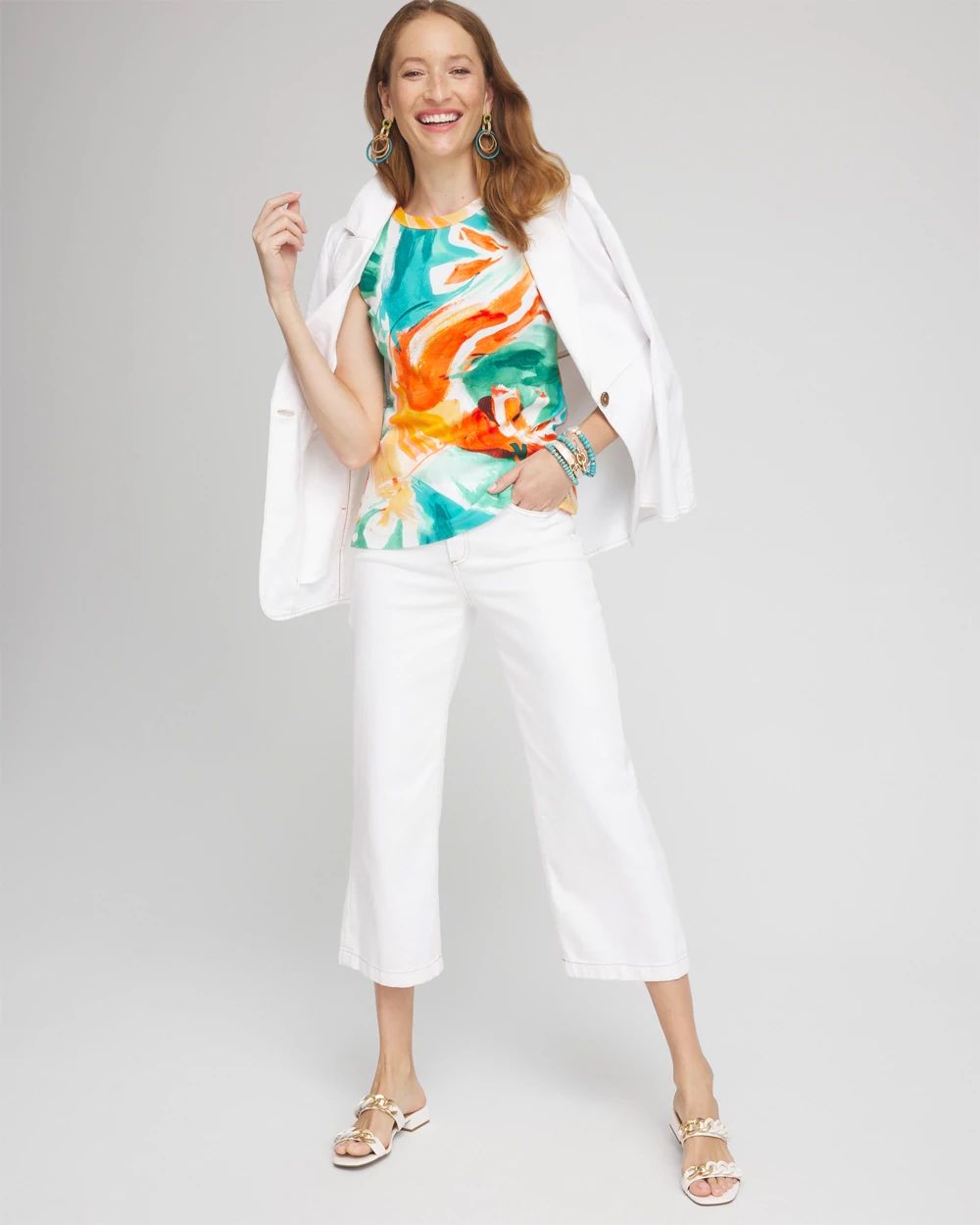 Watercolor Button Detail Tank