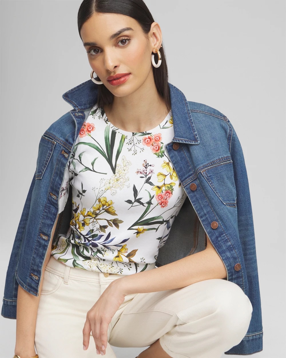 Floral Everyday Elbow Sleeve Tee