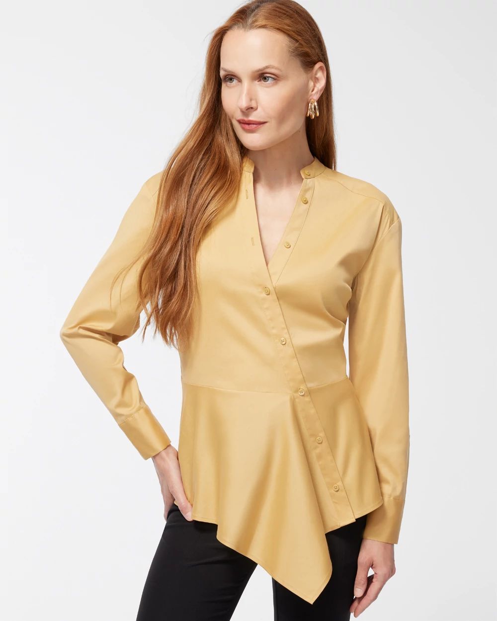 Black Label Poplin Peplum Shirt