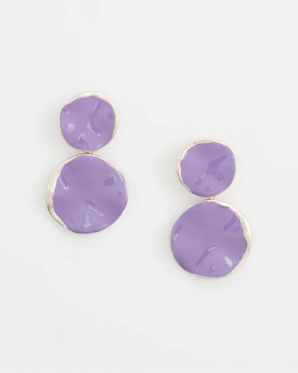 No Droop™ Purple Round Drop Earrings