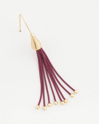 No Droop™ Red Tassel Linear Earrings
