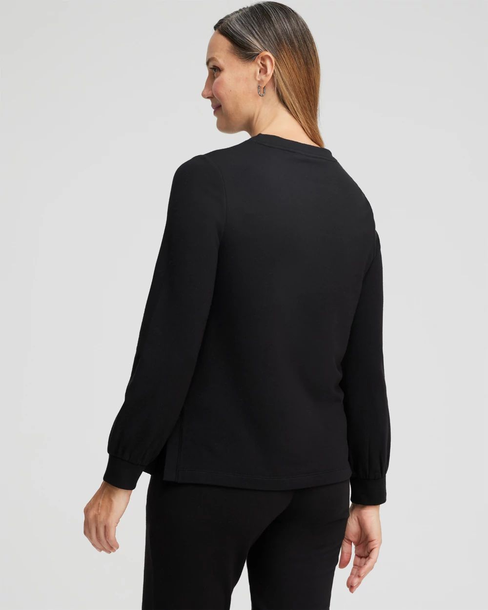 Zenergy® French Terry Faux Leather Sweatshirt