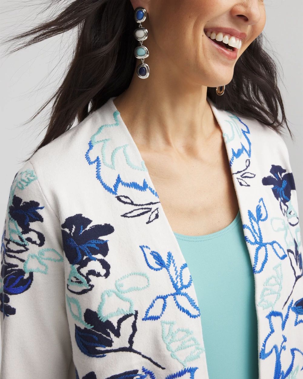 Jacquard Embroidered Cardigan