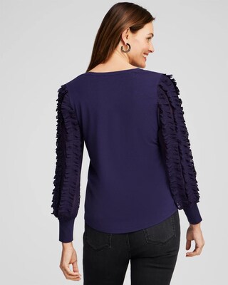 Chiffon Pleat Sleeve Tee