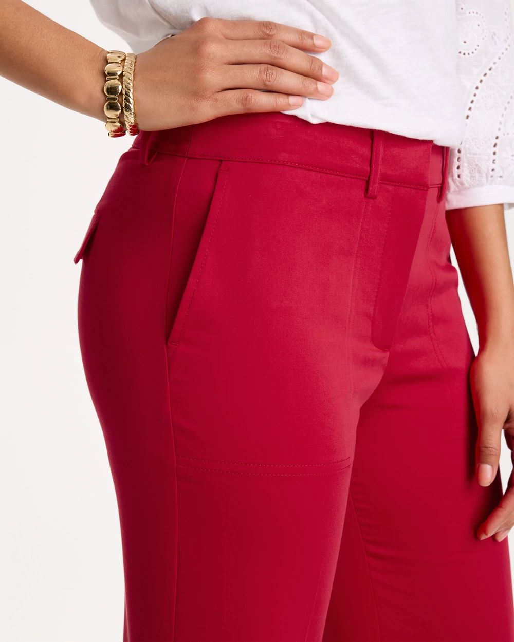 Emme Sateen Straight Capri Pants