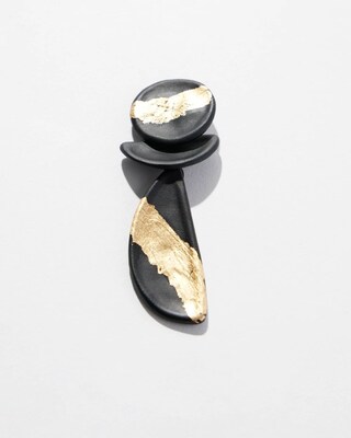 Black & Gold Foil Drop Earrings