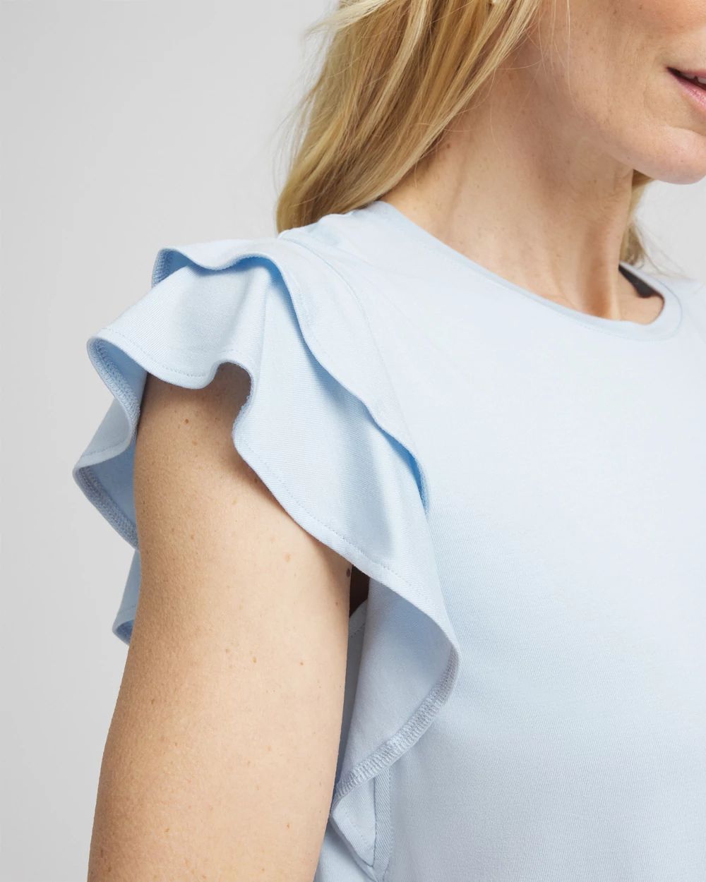 Touch of Cool™ Tiered Flutter Sleeved Tee