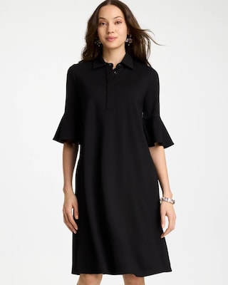 Flounce Sleeve Poplin Dress