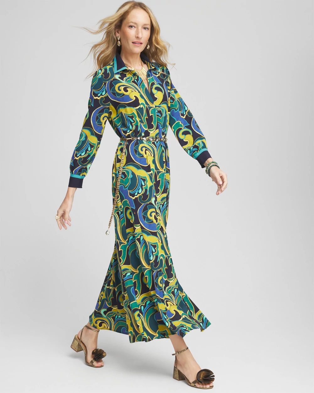 Silky Twill Shirt Dress