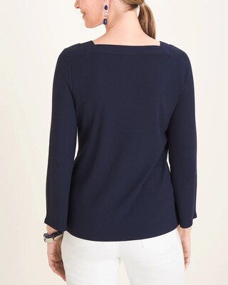 Square-Neck Ribbed Top
