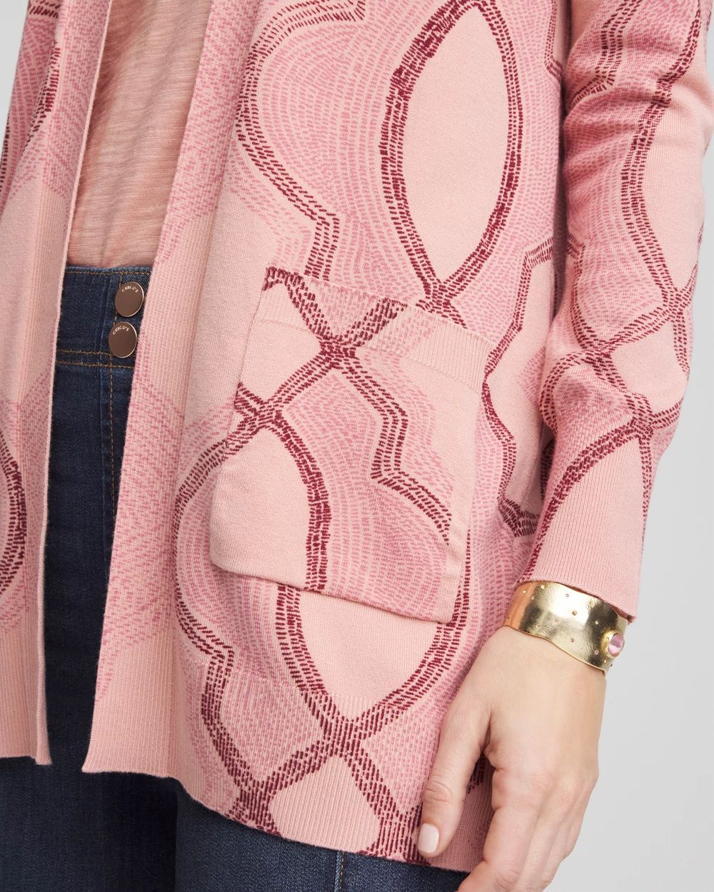 Tile Open-Front Cardigan