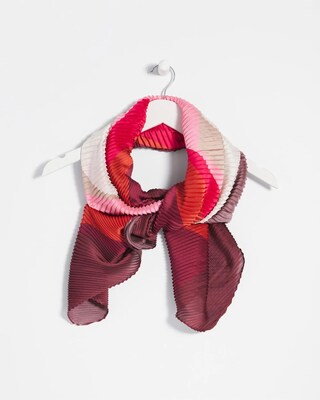 Pleated Colorblock Print Scarf click to view larger image.