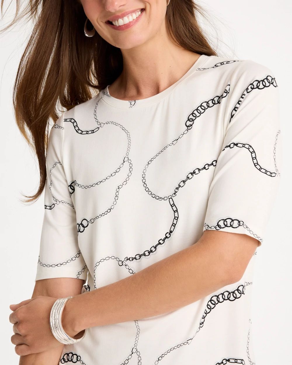 Touch of Cool™ Elbow Sleeve Tee click to view larger image.