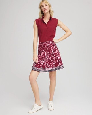 Zenergy® UPF Pleated Floral Skort click to view larger image.