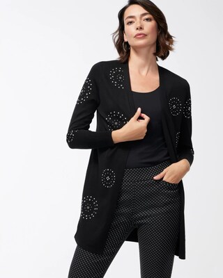 Spun Rayon Embellished Cardigan