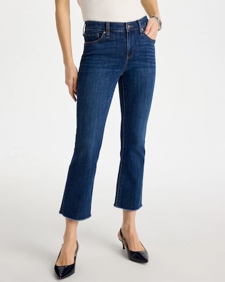 Petite Girlfriend Fray Hem Kick Flares click to view larger image.