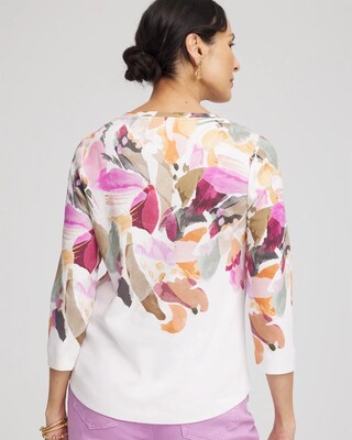 Pima 3/4-Sleeve Print Tee click to view larger image.