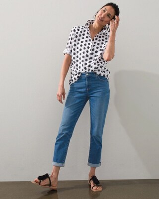 No-Iron Linen Dot Shirt