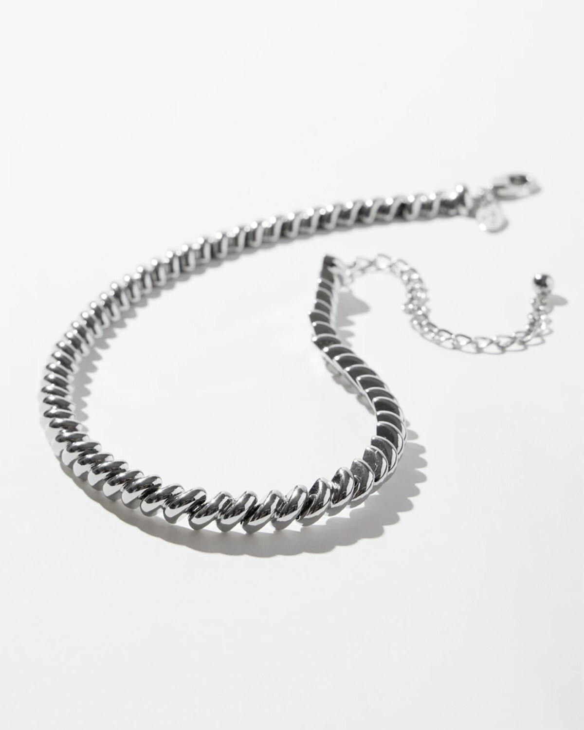 Chico's Silver Tone Twist Collar Necklace | In Silver