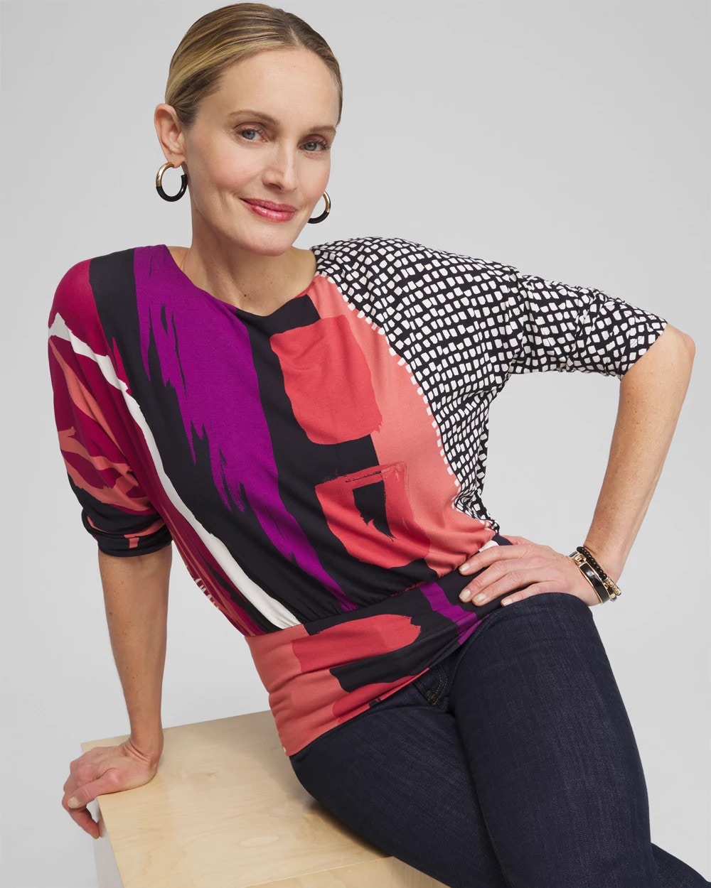 Touch of Cool™ Abstract Banded Hem Tee