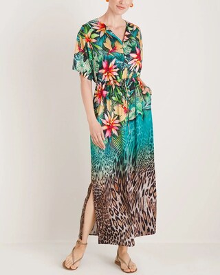 Tropical-Print Maxi Dress