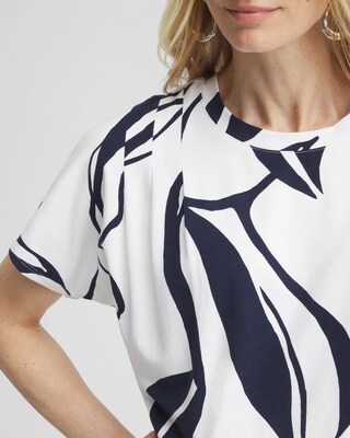 Touch of Cool™ Leaf Print Shoulder Detail Tee