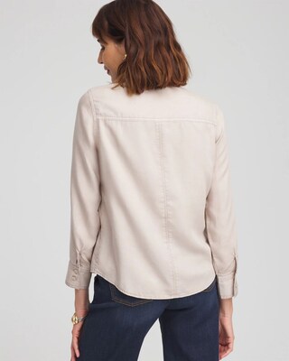 Split Cuff Denim Pocket Shirt click to view larger image.
