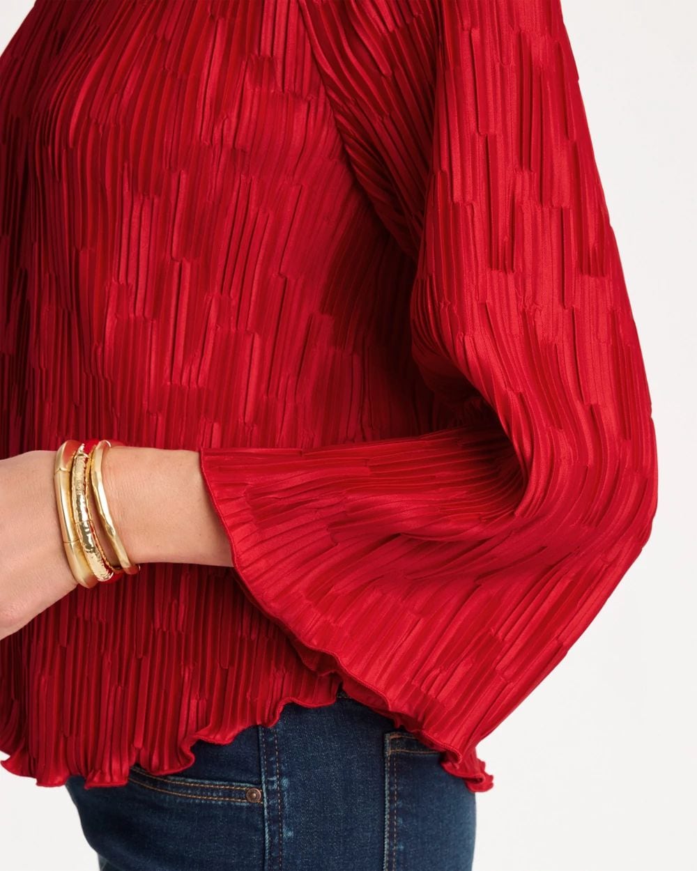 Pleated Flare Sleeve Top click to view larger image.