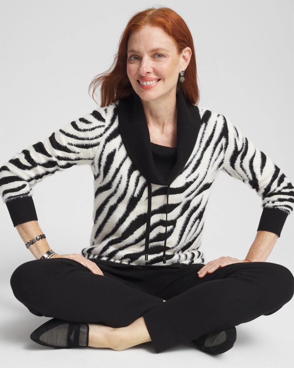 Zenergy® Zebra Cowl-Neck Top