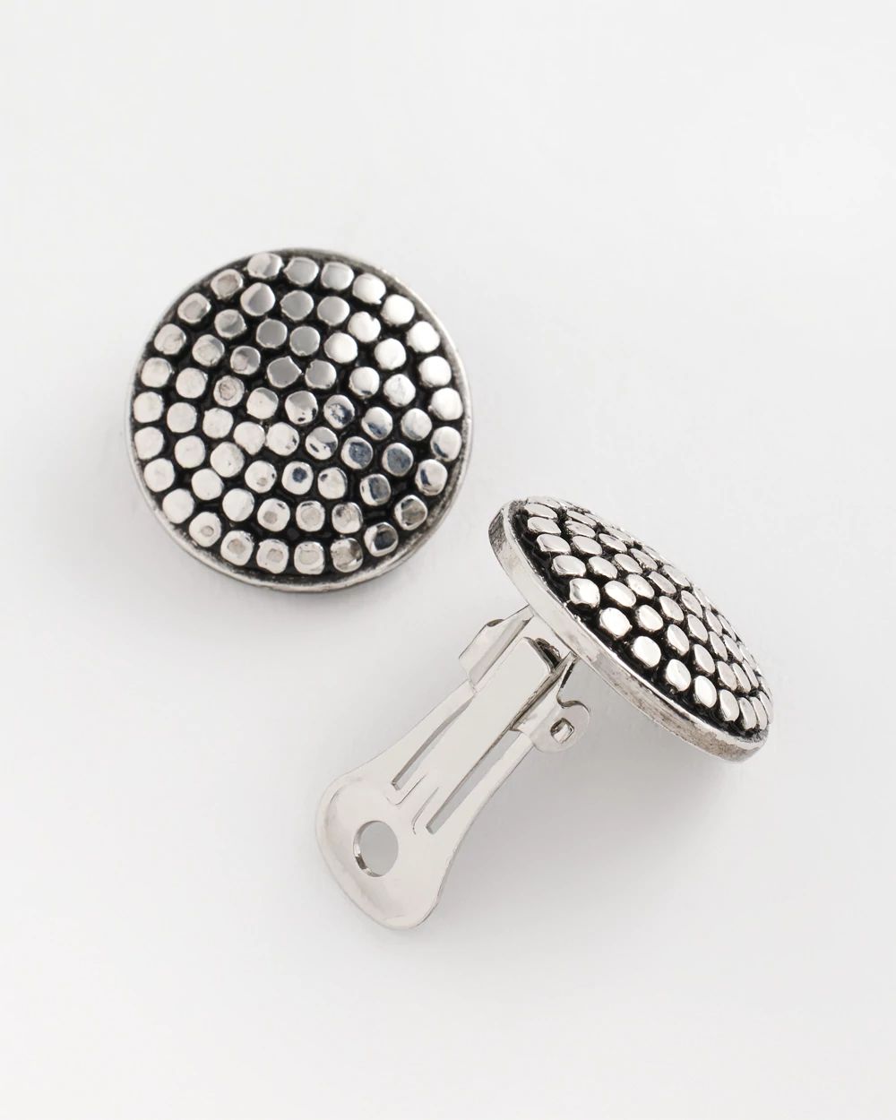 No Droop® Round Silvertone Stud Earrings