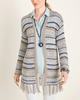 Cool-Toned Open-Stitch Cardigan