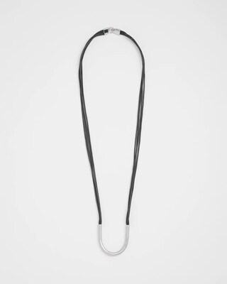 Silver Tone Multi Strand Cord Necklace